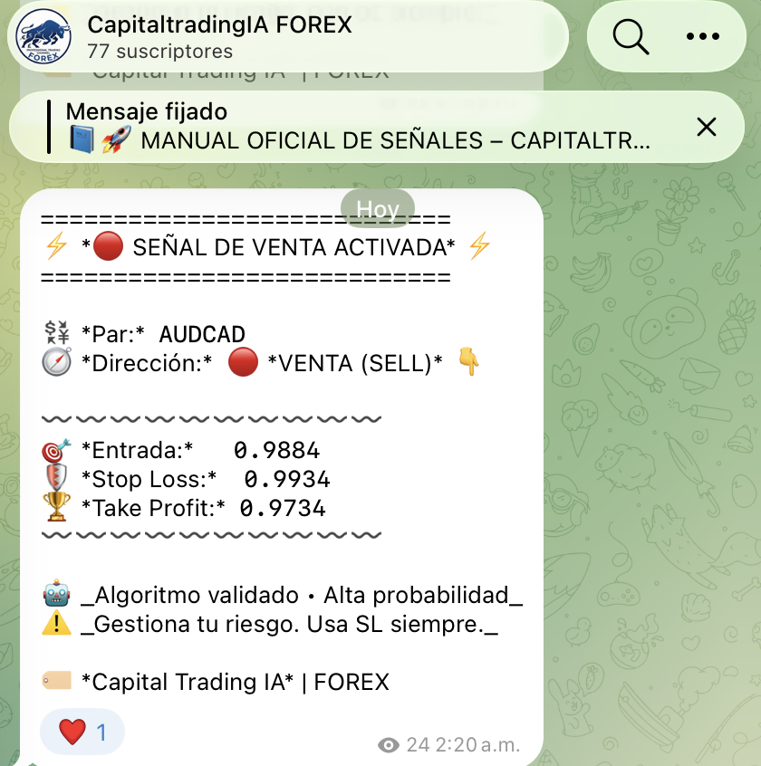 Señal real del canal FOREX